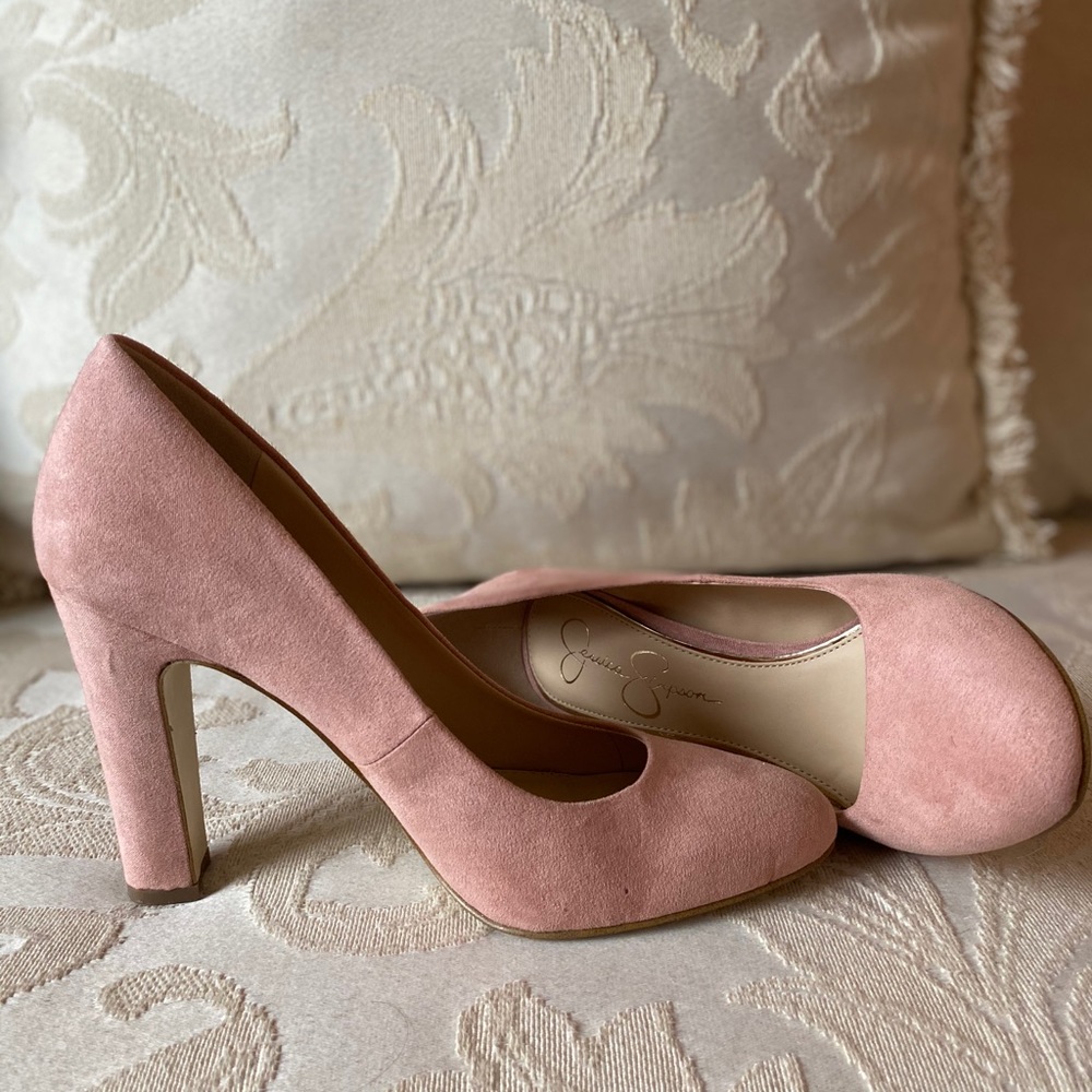 Jessica Simpson Soft Pink Velvet Heels